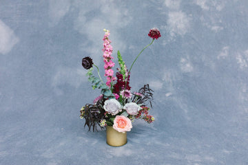 Midnight in Paris vased flower arrangement by The Unlikely Florist
